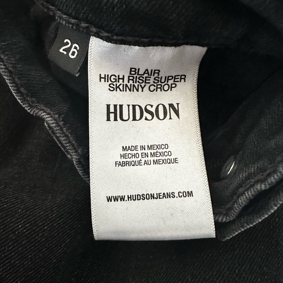 Hudson Blair High Rise Skinny Crop Black Women's Jeans - Picture 6 of 8